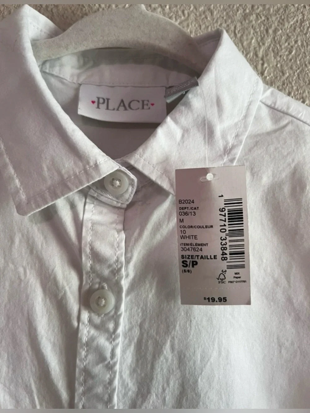 The Children's Place White Short-Sleeve Button-Up Shirt